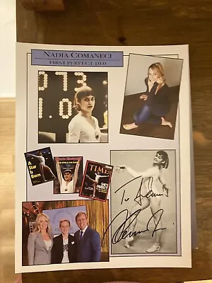 Nadia Comaneci Autograph Signed 8.5”x11” Photo Olympic Gymnast First Perfect 10 • $25