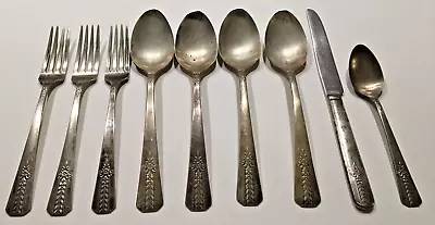 Vernon Silver Plate Romford Spoons Forks & Knife Original Vintage Lot Of 9 • $21.95