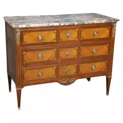 Fine Quality French Bronze Mounted Marble Top Three Drawer Commode Dresser • $2495