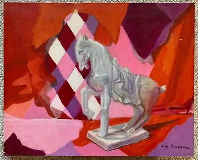 Vintage Horse Statue Equestrian Still Life Painting Abstract Modern Art Signed • $150