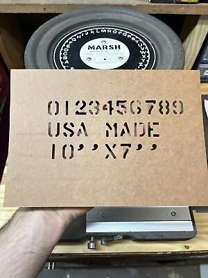 3/4” Genuine Marsh Stencil CUSTOM Up To 3 Lines 10 Character  Ea 7x10” USA MADE • $11.95