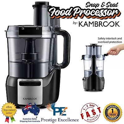 Kambrook Food Processor Blender Shredder Slicer Stainless Steel Blades Pulse BLK • $199.76