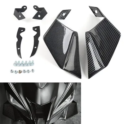 Aerodynamics Winglet Front Spoiler Fairing For KAWASAKI ZX-10R 2016-2020 Carbon • £128.88