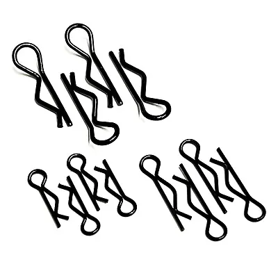 Black Metal Body Shell Snap Pins R-Clips For Tamiya HPI Losi Traxxas RC Cars • £0.99