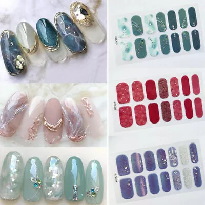 $1.10 • Buy Fashion 3D Nail Wraps Stickers Glitter Nail Art Strips Wraps Decals Decoration