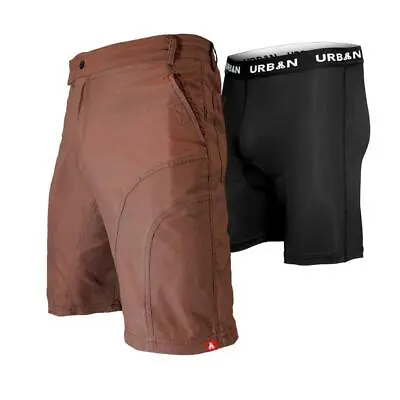 THE PUB CRAWLER - Men's Brown Casual Bike Shorts • $49