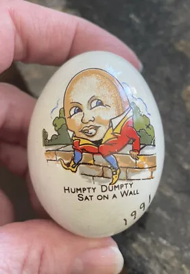 $9 • Buy Easter Egg - WOOD & SONS HUMPTY DUMPTY SAT ON A WALL Artwork On Ceramic Egg