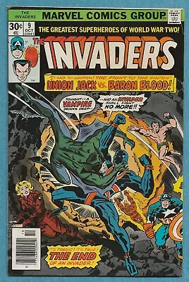 INVADERS #9. 1976 Bronze Age Marvel. With Baron Blood & Union Jack! Free S&H! • $10