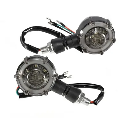 2x Mini Motorcycle Bullet LED Turn Signals Indicator Brake Running Lights Amber • $19.99