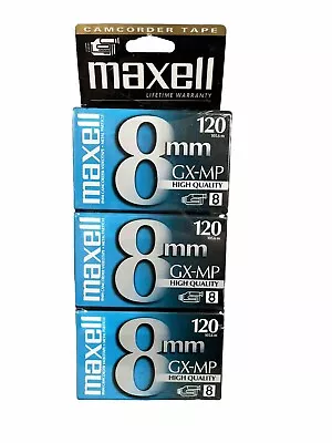 Maxwell  8mm Camcorder Video Tapes GX-MP High Quality 120 Minutes 3 Pack New • $19.99