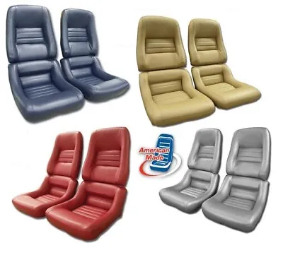 US MADE 1979 - 1982 Corvette Seat Covers Leather Vinyl Mounted + New Foam C3 NEW • $1047