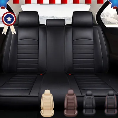 For Volvo PU Leather Full Set 2 Front Car Seat Covers Cushions Protector Decor • $146.26