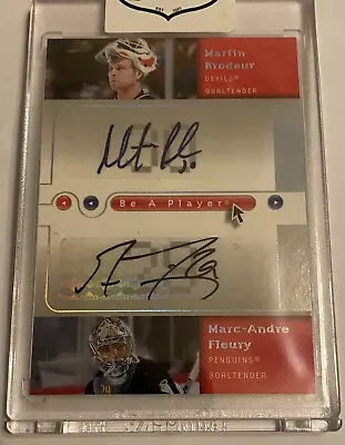 2005-2006  Signed Hockey Card Ud Be A Player Marc-andre Fleury / Marty Brodeur • $36