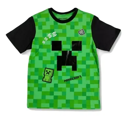 SMALL 6-7 Boys Minecraft Shirt Creeper Tee Short Sleeve T-Shirt Kids Gift • $12.98