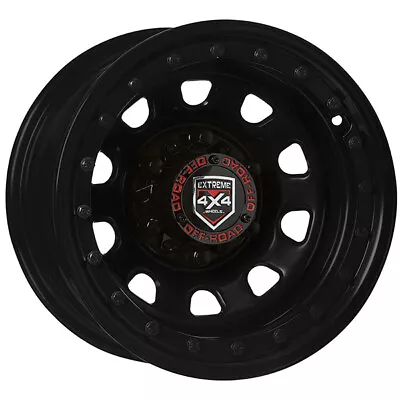 Extreme 4x4 Steel Wheel 15X10 6/139.7 44N Black D-locker 110.1 Black Bolts + Cap • $181.77