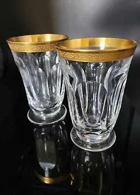 Vintage Moser Crystal Cocktail Glass With 24 Karat Gold Rim 2 Pcs Signed  • $485