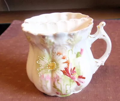 Vintage China Porcelain Shaving Mug Green And Pink Floral With Gold Trim • $12.90