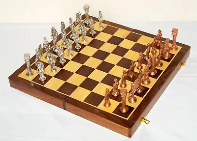 Brass Spartan Theme Chess Set 16  Collectible Chess With Wooden Board Halloween • $151.73