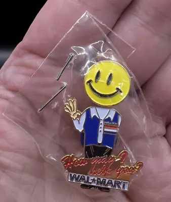 NEW Vintage Walmart Wal-Mart How May I Help You Smiley Face Bobble Head Tack Pin • $17.99