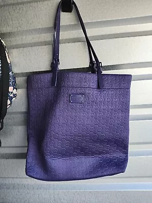 MICHAEL KORS Large Purple Tote Shoulder Bag Jet Set Quilted Logo. A BEAUTY! • $40.50