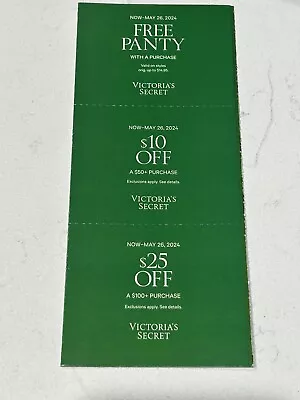 Victoria’s Secret Coupons $10 Off $50 $25 Off $100 And Panty Exp 5/26/24 • $8.50