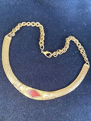 MMA Metropolitan Museum Of Art Egyptian Revival Gold Choker Collar Necklace • $45