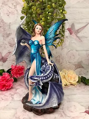 Large Fairy And Dragon Companion Sculpture Statue Mythical Creatures Figure Gift • £89.95