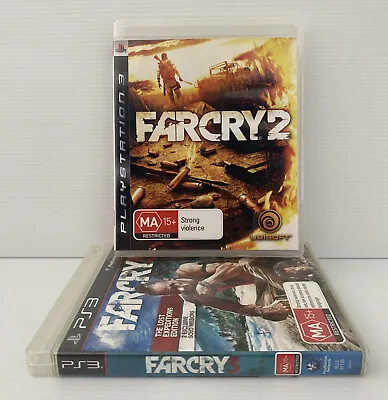 Far Cry 2 + Far Cry 3 PlayStation 3 PS3 Game Bundle Discs VGC Ubisoft Free Post • $12