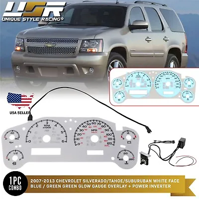 White Face Blue / Green Glow Gauge For 07-13 Chevy Silverado / Tahoe / Suburban • $39.95