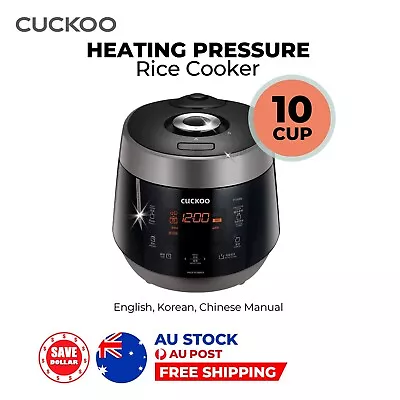 CUCKOO 10-Cup HP Pressure Korean Rice Cooker Multi Silver Black (CRP-P1H1009S) • $398