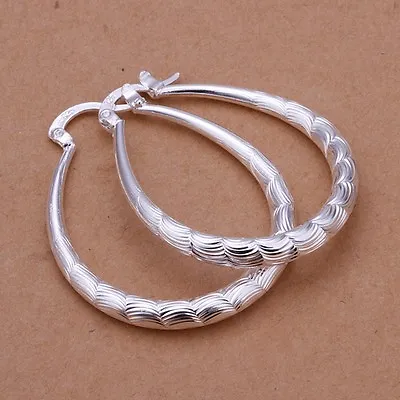 925 Sterling Silver Hoop Pierced Earrings L4 • $7.99