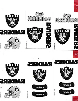 6 Sheets Temporary Tattoos NFL Oakland Raiders • $7