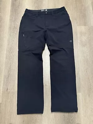 Mountain Hardwear Soft Shell Technical Hiking Black Pants Mens Size 34x32 OM4801 • $30