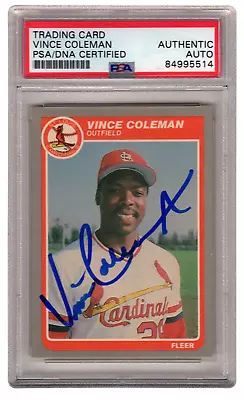 Vince Coleman Signed St. Louis Cardinals 1985 Fleer Update Rookie Baseball Card • $133.99