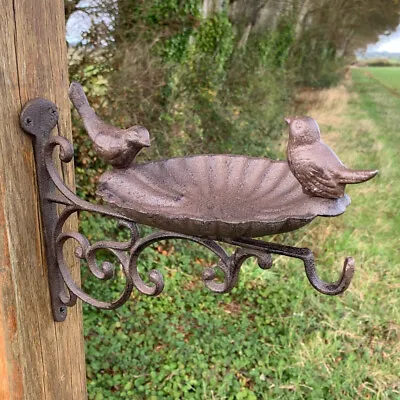 Cast Iron Wall Mounted Hanging Basket Bracket Bird Feeder And Bath Decorative  • £14.99