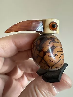 Art Deco Period NUT BIRD W/ Casein Head & Glass Eyes + Bakelite Beak & Feet • £20