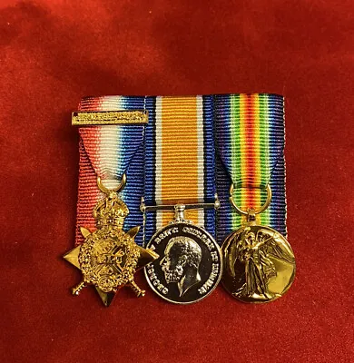 £43 • Buy WW1 Miniature Medal Trio Mons Star Ready Court Mounted,1914 Star+bar,BWM,Victory