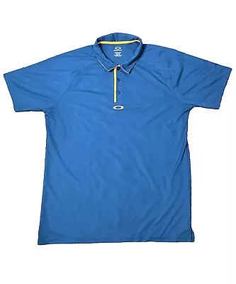 OAKLEY Mens XL Hydrolix Golf Polo Shirt Regular Fit Short Sleeve Blue Polyester • $16.95