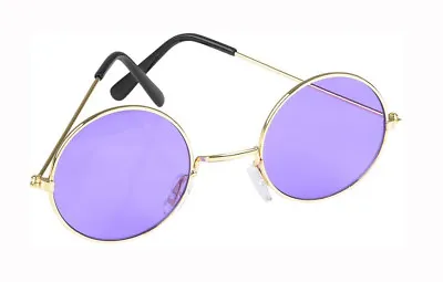 Purple - Round Lennon Glasses Ozzy Hippie Hippy Fancy Dress 60s 70s Festival • £2.75