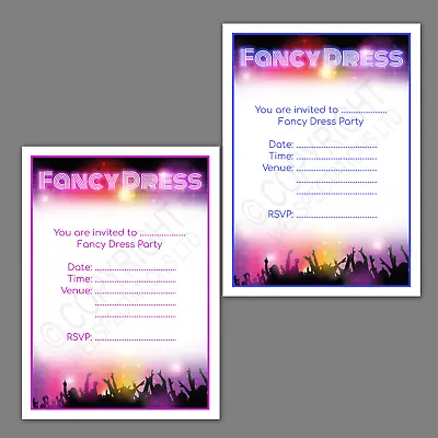 1-100 PACK FANCY DRESS PARTY NIGHT INVITATIONS Birthday Invites Envelopes Adults • £4.40