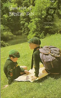 8th Happy Birthday 8 Years Old Boys Vintage Greeting Card - Cub Scouts  • £2.49