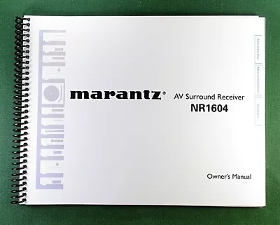 Marantz NR1604 Instruction Manual: 168 Full Color Pages & Protective Covers! • $25.70