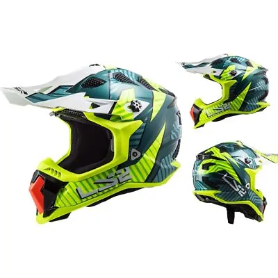 LS2 Subverter Evo Astro Gloss Cobalt/HI-Vis Motocross Helmet • $229.98