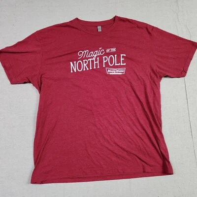 $12.66 • Buy Krispy Kreme Shirt Men XXL 2XL Red Short Sleeve Christmas Spell Out