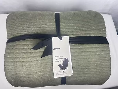 New With Tags  West Elm Cotton Cloud Jersey Duvet Full/Queen Dark Olive • $120