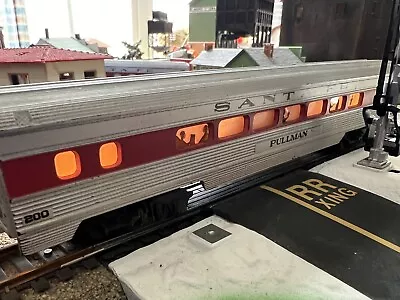 Tyco HO Scale Santa Fe Lighted Pullman Observation Car  Silver/Red • $20