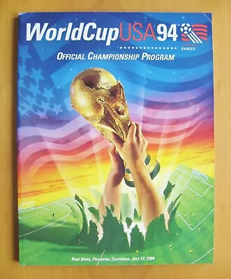 £49.99 • Buy 1994 World Cup Final BRAZIL V ITALY *Excellent Condition Football Programme*