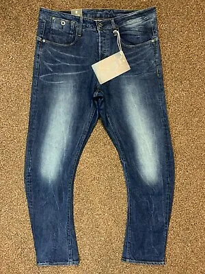 G-Star Type C 3D Tapered Accell Stretch Denim Blue Medium Aged Jeans W35 L32 • $49.31