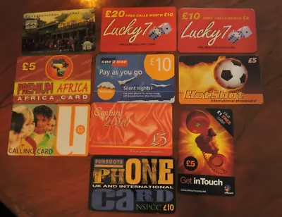 10 Assorted Uk Phonecards  (remote) No Value Collectors Item Lot 2 • £3.49