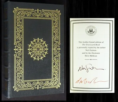 $216 • Buy NEIL GAIMAN SIGNED EASTON PRESS **The Graveyard Book** Leather-Bound